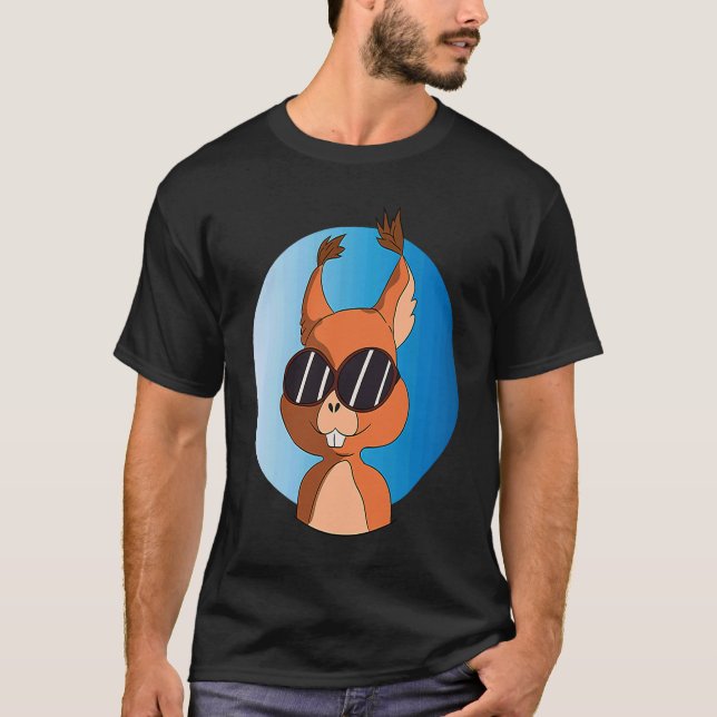 T-shirt Cool Squirrel with Sunglasses (Devant)