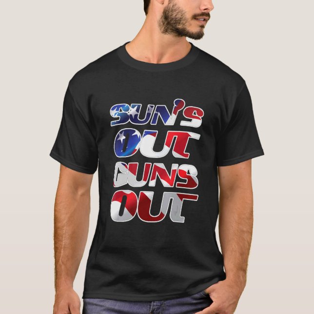 T-shirt Cool Suns Out Guns Gym Fitness Exercice Amérique (Devant)