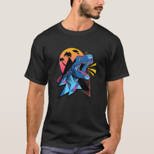 T-shirt Cool Synthwave Vaporwave Aesthétique Trex Dinosaur