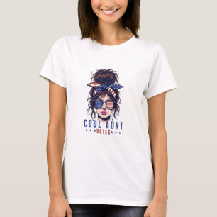 T-shirt Cool Tante Vote Vintage Messy Hair Lady Election