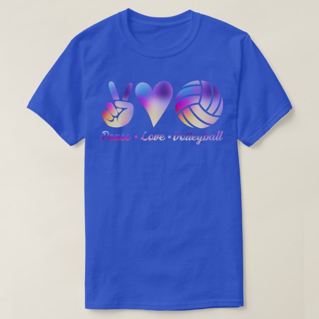 T-shirt Cool Tie Dye Volleyball Peace Love Volleyball Des (Design devant)