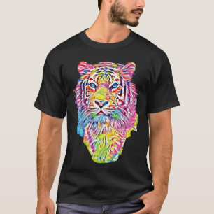 T-shirt Cool tiger in rainbow colors