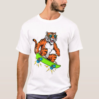 T-shirt Cool Tiger on Skateboard – Retro Street Style Cart