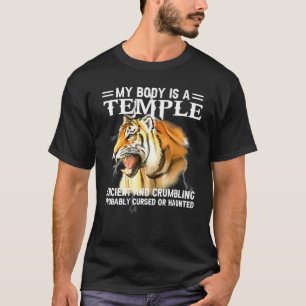T-shirt Cool Tigre Mon Corps Est Un Temple Ancien Et Crumb