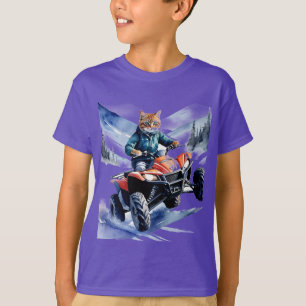 T-shirt Cool Toutes les terres Véhicule Chat Fun Aquarelle