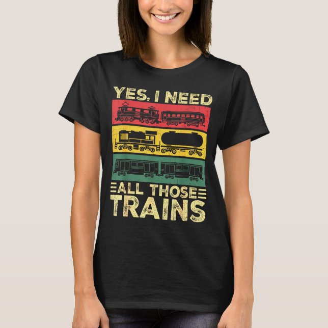 T-shirt Cool Train Model Funny Train Railroad  (Devant)