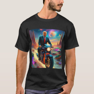 T-shirt cool Trump équitation Moto sur Alien Planet MAGA
