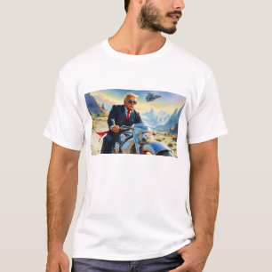 T-shirt cool Trump Motorcycle Alien Planète spatiale MAGA