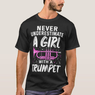T-shirt Cool Trumpet For Girls Marching Band Trumpet Playe