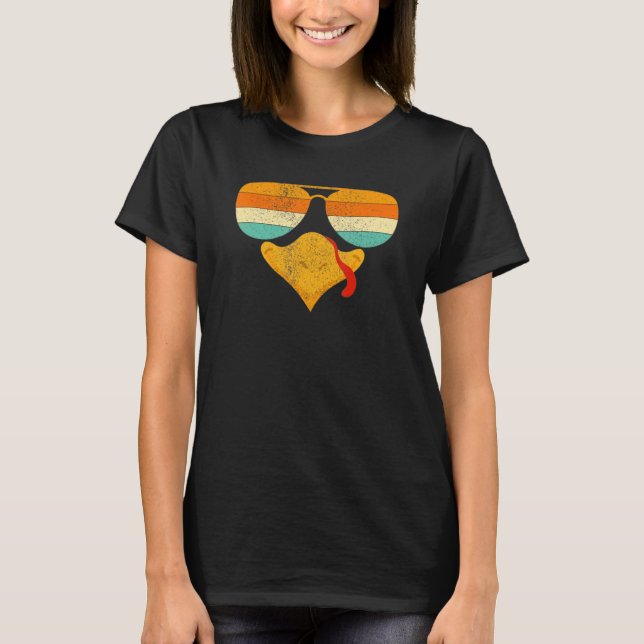 T-shirt Cool Turkey Face With Sunglasses  Thanksgiving For (Devant)