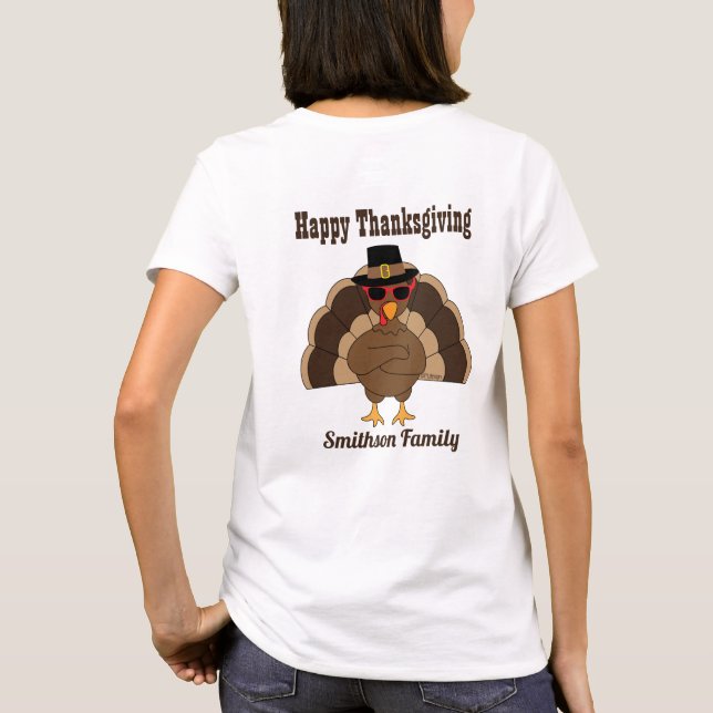T-shirt Cool Turquie Bon thanksgiving Nom de famille Texte (Dos)