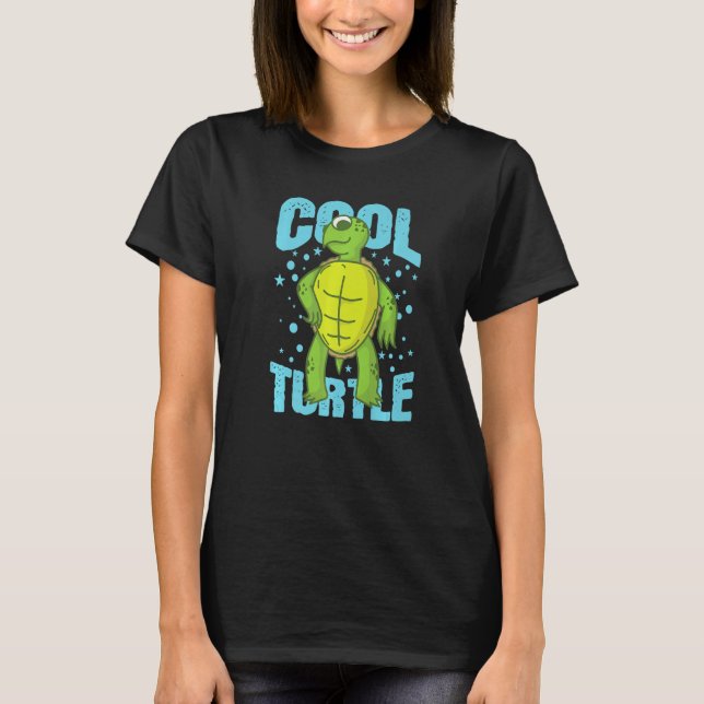 T-shirt Cool Turtle Reptile Water Back Shell (Devant)