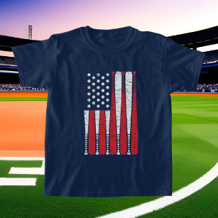 T-shirt cool unisex enfants baseball Drapeau Patriotique