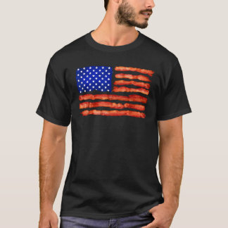 T-shirt Cool USA Bacon Drapeau Drôle Drôle Drôle Foie Patr