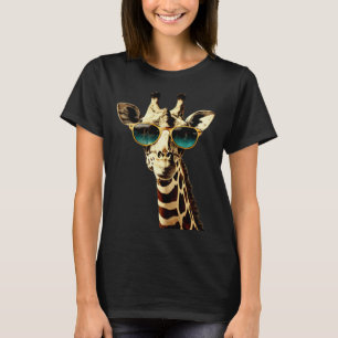 T-shirt Cool vintage Giraffe Lunettes de soleil Wild Anima