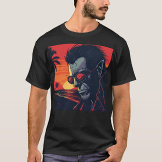 T-shirt Cool Werewolf Retro Sunset