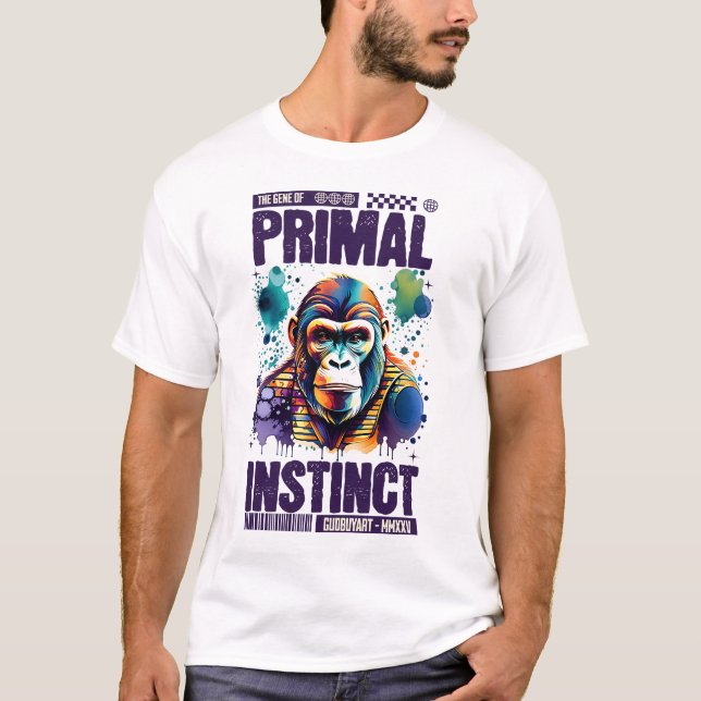T-shirt Cool Wild Chimp Artwork Unique Elegant Design (Devant)