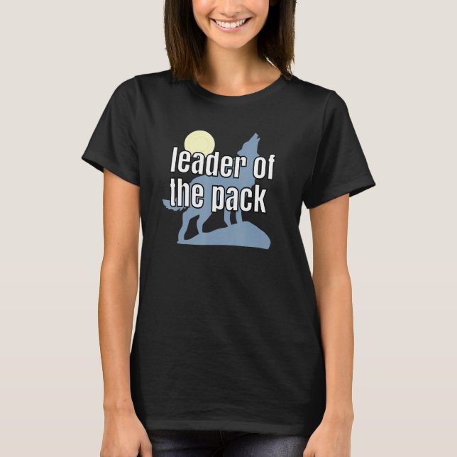T-shirt Cool Wolf Leader Du Pack Pleine lune Wild Retro (Devant)