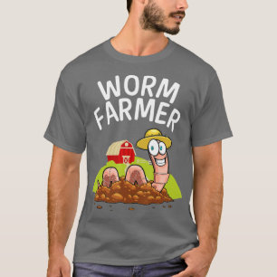 T-shirt Cool Worm Farmer Pour Hommes Femmes Wiggler Rouge 