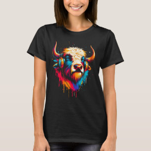 T-shirt Cool Yak Headphone Musique Art Noël Anniversaire