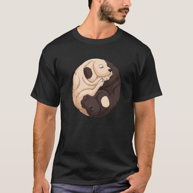 T-shirt Cool Yin Yang Dog  Cute Labrador (Devant)