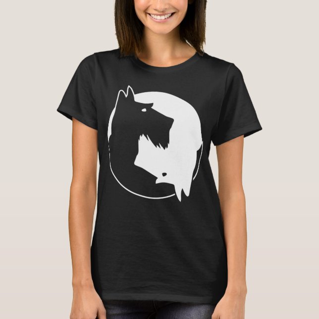 T-shirt Cool Yin Yang Dog Shirt - Cute Scottish Terrier Te (Devant)