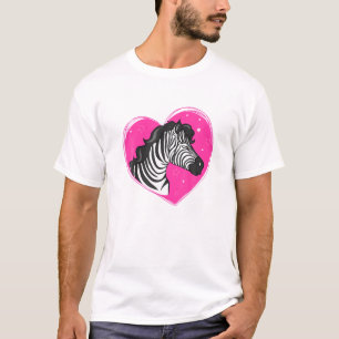 T-shirt Cool Zebra Fuuny Hipster Zebra Animaux Coeur Amour