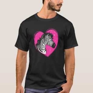 T-shirt Cool Zebra Fuuny Hipster Zebra Animaux Coeur Pin