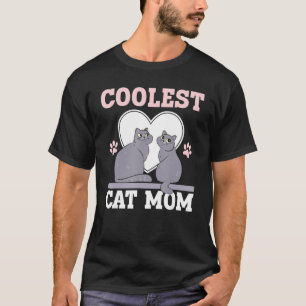 T-shirt Coolest Cat Mama Kitty Kitten Lover Meow Feline Pe