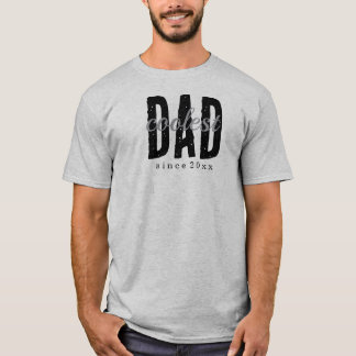 T-shirt Coolest Dad Since 20XX Modern Simple Preppy