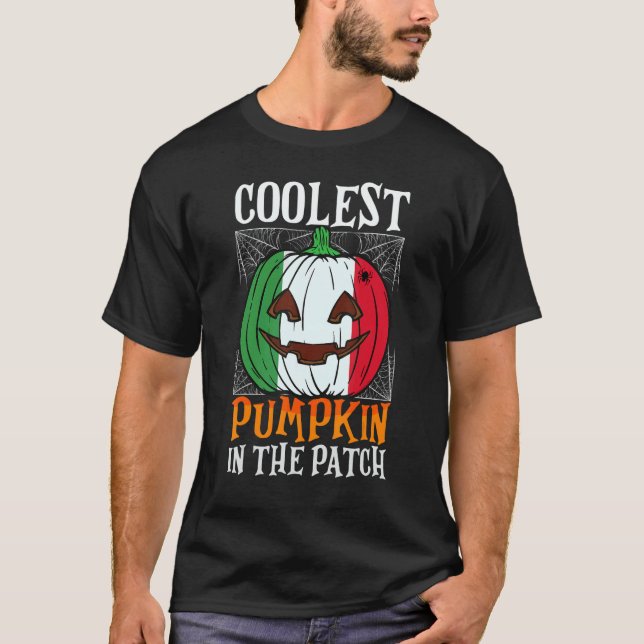 T-shirt Coolest Pumpkin In The Patch Italian Flag Jack Ou2 (Devant)