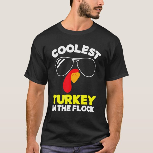 T-shirt Coolest Turkey In The Flock Toddler Boys Thanksgiv (Devant)