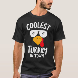 T-shirt Coolest Turkey in Town Boys Thanksgiving Funny Aut