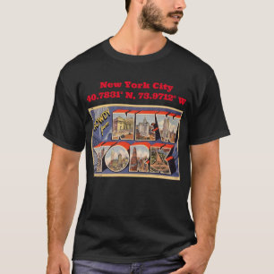T-shirt Coordonnées de la carte de la ville de New York St
