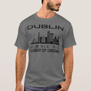 T-shirt Coordonnées GPS de Dublin Skyline City Dream City
