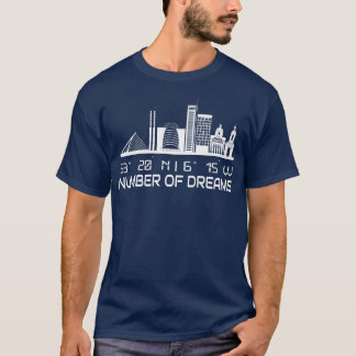 T-shirt Coordonnées GPS de Dublin Skyline City Dream City