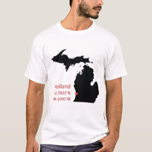T-shirt Coordonnées GPS de Holland Michigan