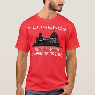 T-shirt Coordonnées GPS Florence City Skyline Dream City