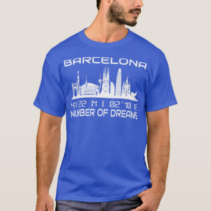 T-shirt Coordonnées GPS Ville Barcelona Skyline 2