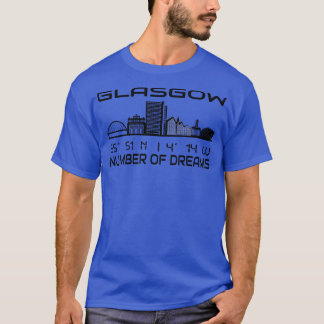 T-shirt Coordonnées GPS Ville Glasgow Skyline Dream Ville 
