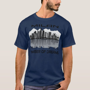 T-shirt Coordonnées GPS Ville Milan Skyline Dream City 4