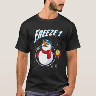 T-shirt Cop Snowman Freeze Police Navidad Policeman Police