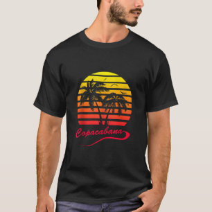 T-shirt Copacabana 80s été Plage Palm Tree Sunset Tank
