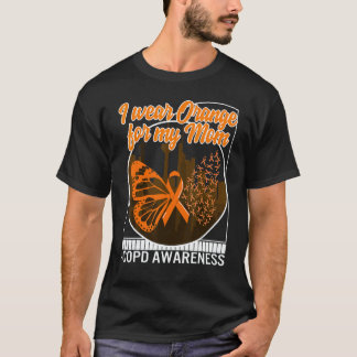 T-shirt COPD Awareness Wear Orange For My Mom Butterfly Lu