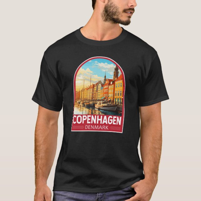 T-shirt Copenhague Danemark Travel Art Vintage (Devant)