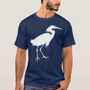 T-shirt Copie blanche d'oiseau de héron de Milou