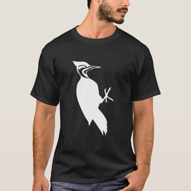 T-shirt Copie blanche d'oiseau de pivert (Devant)