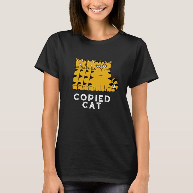 T-shirt Copié Chat Funny Animal Pun Dark BG (Devant)