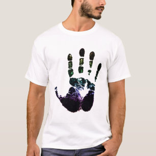 T-shirt copie de main d'arc-en-ciel