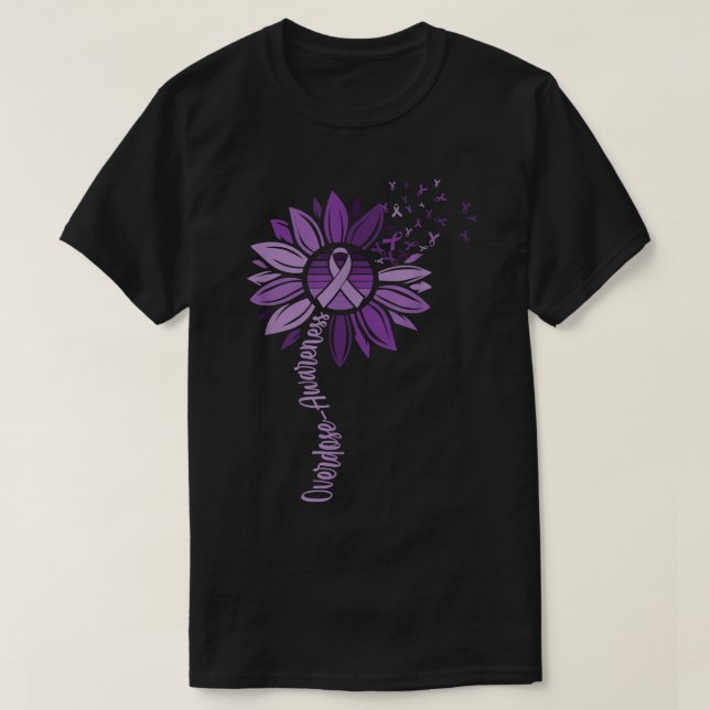 T-shirt Copie de sensibilisation aux surdoses des rubans d (Design devant)